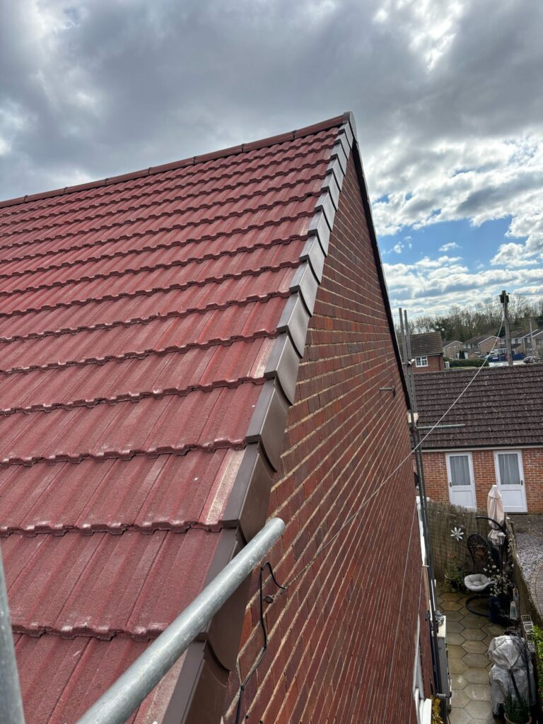 This photo shows a roof in Nottinghamshire before spray foam removal started.
