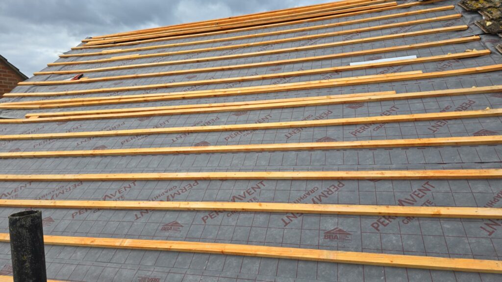 This is a spray foam removal job in progress on a residential property in Nottinghamshire.