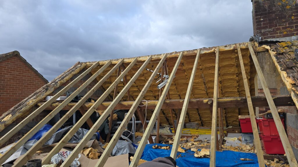 This is a photo of completed roof spray foam removal job in Nottinghamshire.